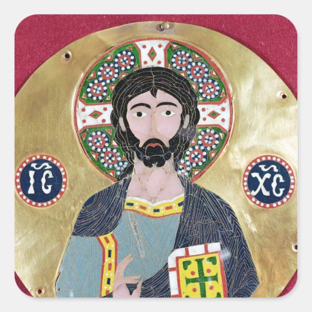 Christ Blessing, 10th-11th century Square Sticker (Front)