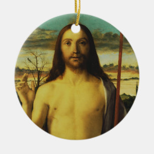Christ Blessing by Giovanni Bellini Ceramic Ornament