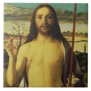 Christ Blessing by Giovanni Bellini   Ceramic Tile