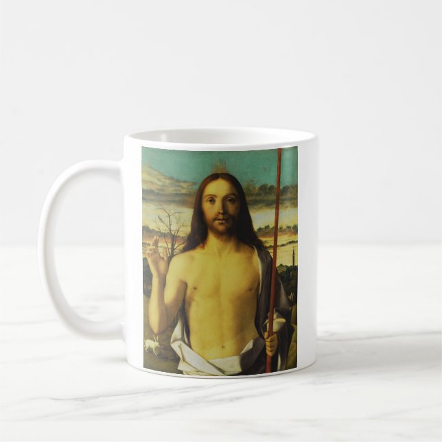 Christ Blessing by Giovanni Bellini   Coffee Mug (Left)