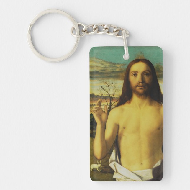 Christ Blessing by Giovanni Bellini   Key Ring (Front)