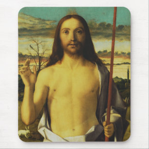 Christ Blessing by Giovanni Bellini Mouse Pad