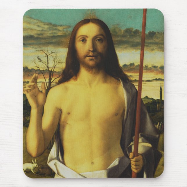 Christ Blessing by Giovanni Bellini   Mouse Pad (Front)