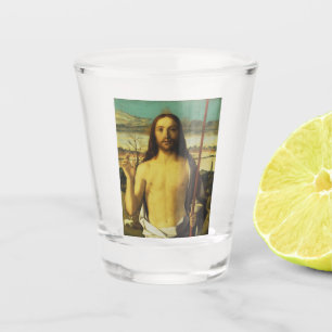 Christ Blessing by Giovanni Bellini Shot Glass