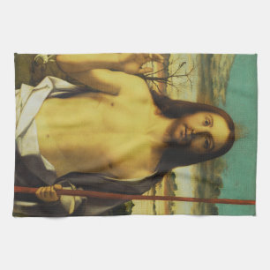 Christ Blessing by Giovanni Bellini   Tea Towel