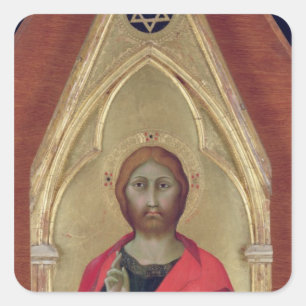 Christ Blessing, c.1325 Square Sticker