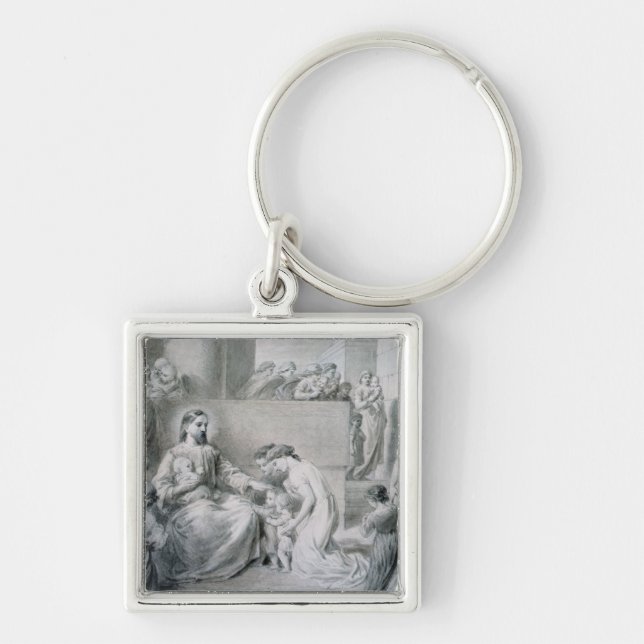 Christ Blessing Little Children Key Ring (Front)