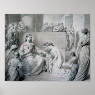 Christ Blessing Little Children Poster