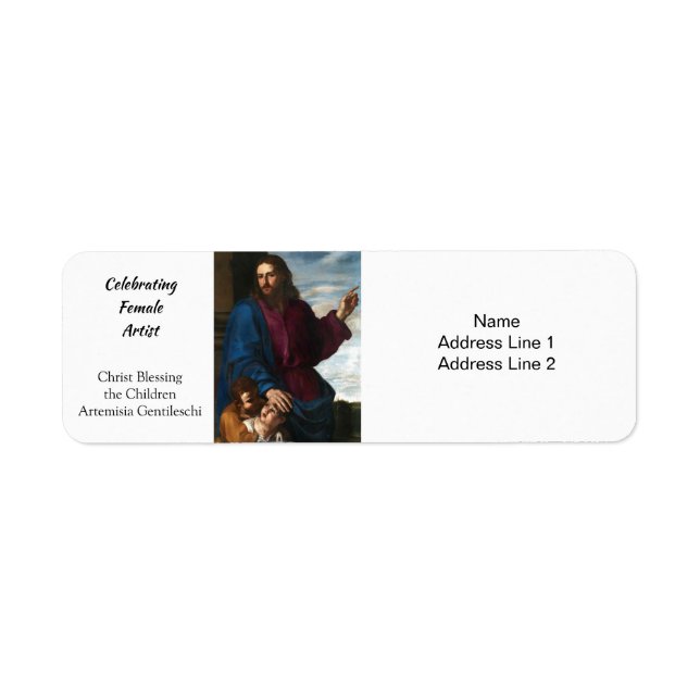 Christ Blessing the Children Artemisia Gentileschi Return Address Label (Front)