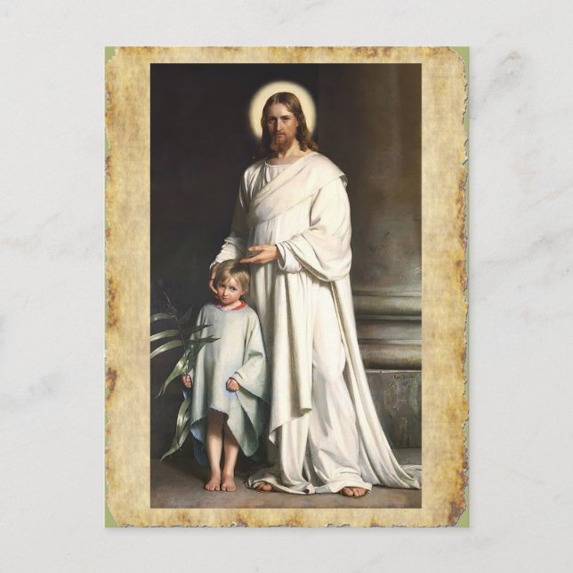 Christ blessing the little child  postcard (Front)