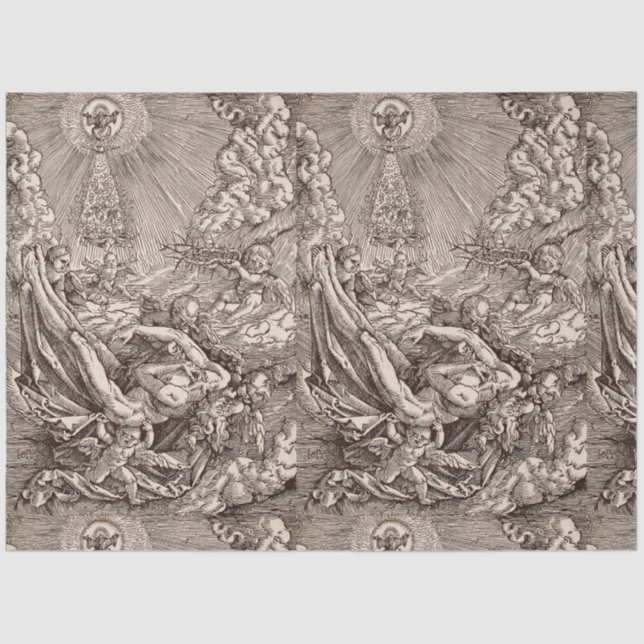 Christ Born to Heaven by Angels Tissue Paper (Front)