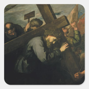 Christ Carrying the Cross, 1635 Square Sticker