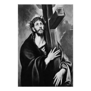 Christ Carrying the Cross (Black & White) Poster