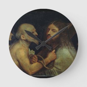 Christ Carrying the Cross Round Clock