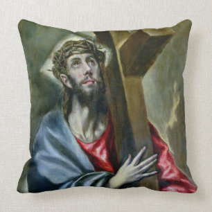 Christ Clasping the Cross, 1600-10 (oil on canvas) Cushion
