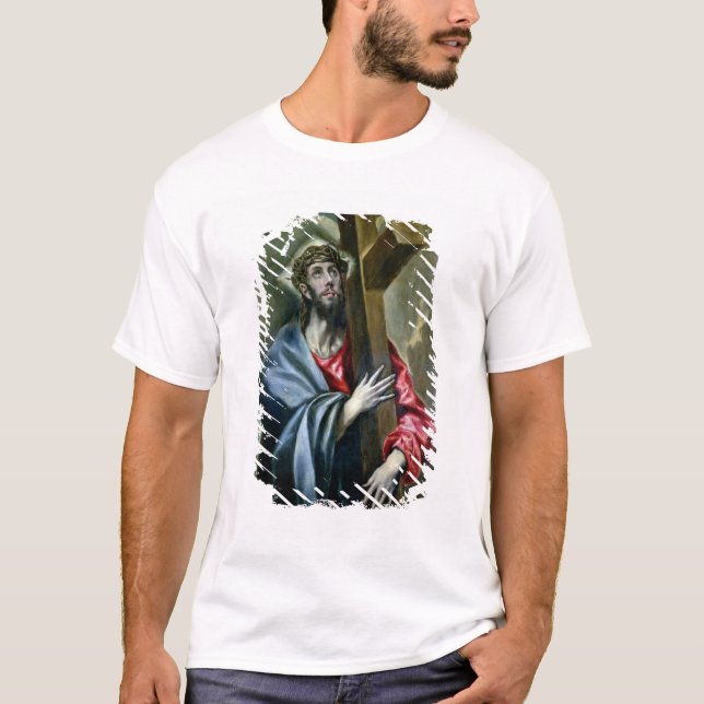 Christ Clasping the Cross, 1600-10 (oil on canvas) T-Shirt (Front)