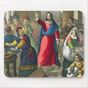 Christ Cleanses the Temple, from a bible printed b Mouse Pad