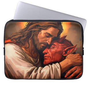 Christ Comforting Lucifer Laptop Case
