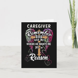 Christ Cross Angel Wings Caregiver Remember God Ha Card