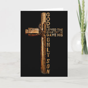 Christ Cross Christian John 3 16 God So Loved The  Card