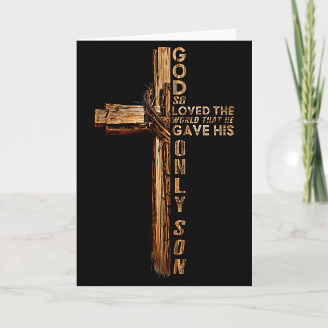 Christ Cross Christian John 3 16 God So Loved The  Card (Front)