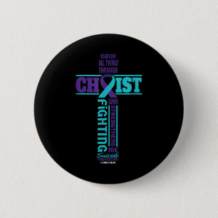 Christ Cross Suicide Awareness Mental Health  6 Cm Round Badge