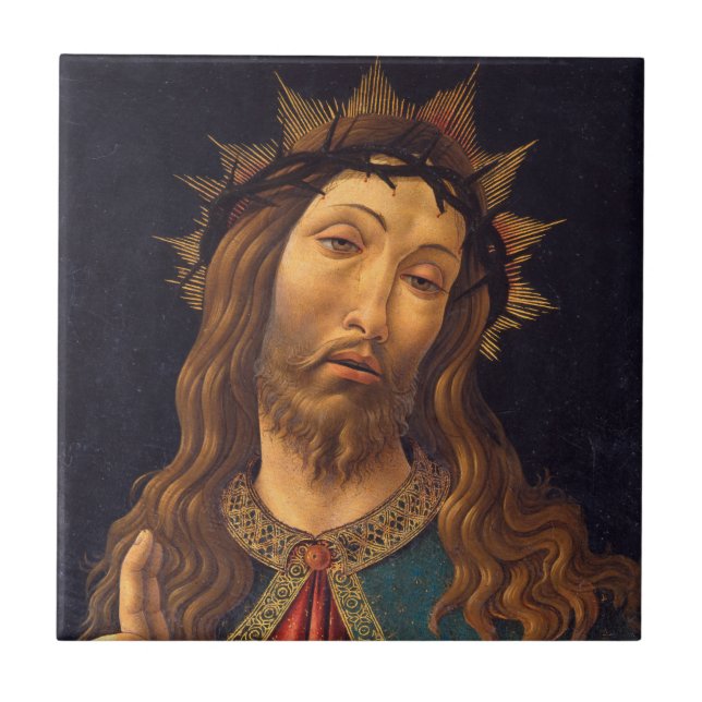 Christ Crowned with Thorns by Sandro Botticelli Ceramic Tile (Front)