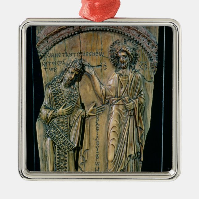 Christ Crowning the Emperor Constantine VII Metal Tree Decoration (Front)