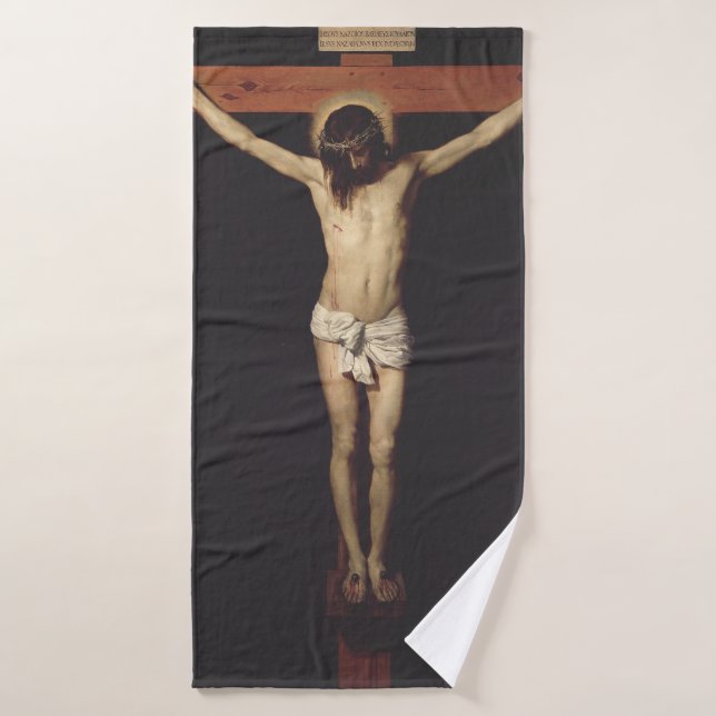 Christ Crucified by Diego Velazquez Bath Towel (Bath Towel)