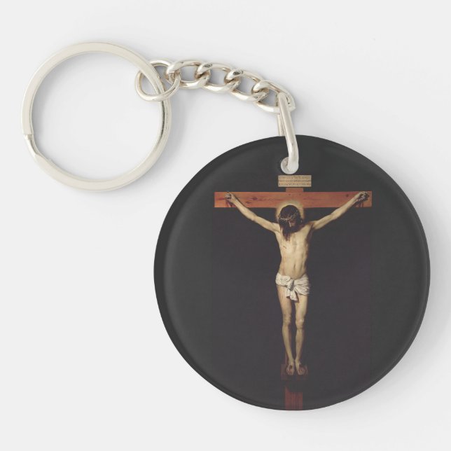 Christ Crucified by Diego Velazquez Key Ring (Front)