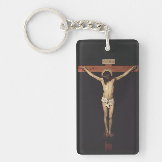 Christ Crucified by Diego Velazquez Key Ring (Front)