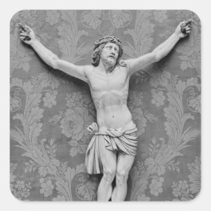 Christ Crucified, by Michelangelo Buonarroti Square Sticker