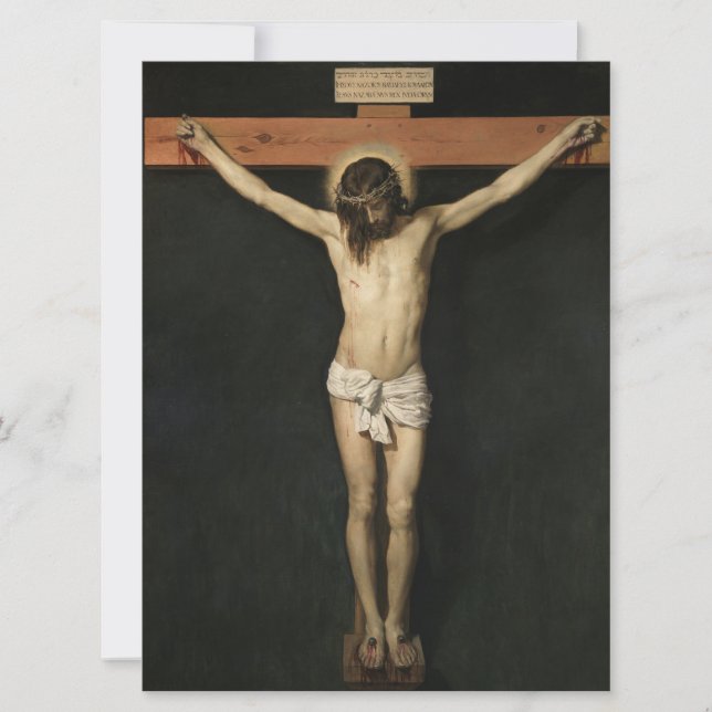 Christ Crucified on the Cross (Faith) (Velazquez) Card (Front)