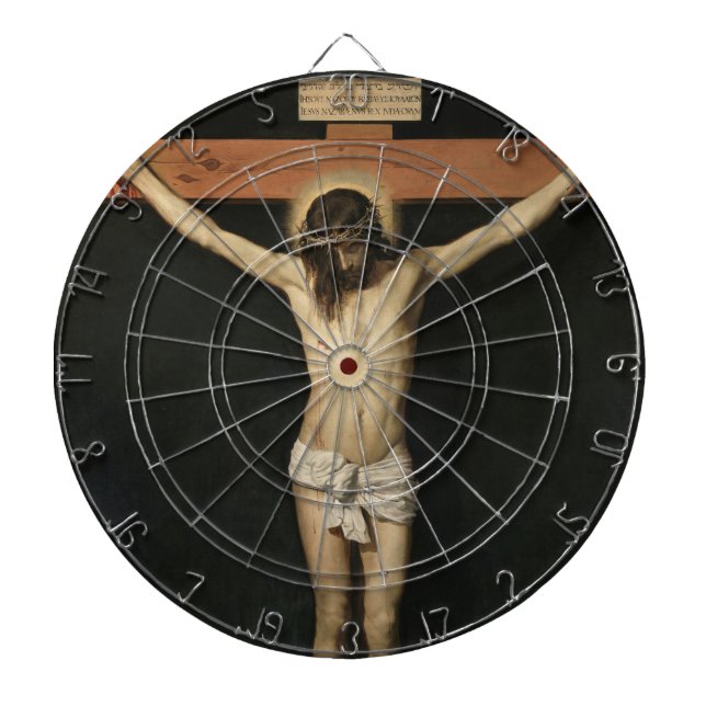 Christ Crucified on the Cross (Faith) (Velazquez) Dartboard (Front)