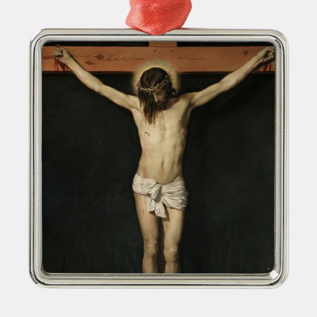 Christ Crucified on the Cross (Faith) (Velazquez) Metal Ornament (Front)