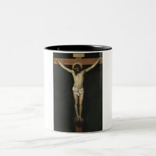 Christ Crucified on the Cross (Faith) (Velazquez) Two-Tone Coffee Mug