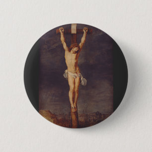 Christ dead on the cross by Peter Paul Rubens 6 Cm Round Badge
