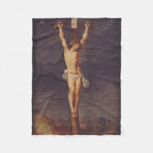 Christ dead on the cross by Peter Paul Rubens Fleece Blanket