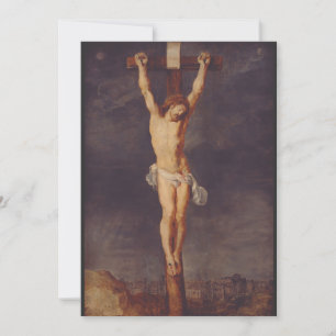 Christ dead on the cross by Peter Paul Rubens  Holiday Card