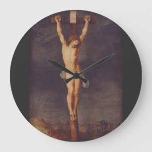 Christ dead on the cross by Peter Paul Rubens Large Clock