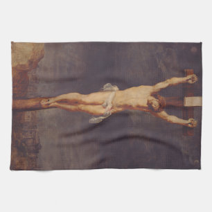 Christ dead on the cross by Peter Paul Rubens Tea Towel