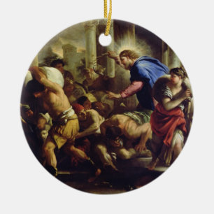 Christ Driving the Merchants from the Temple Ceramic Ornament