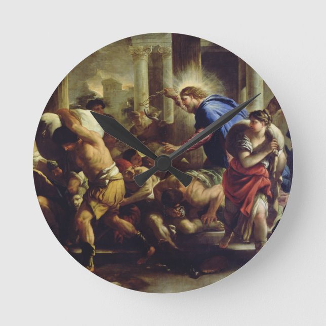 Christ Driving the Merchants from the Temple Round Clock (Front)