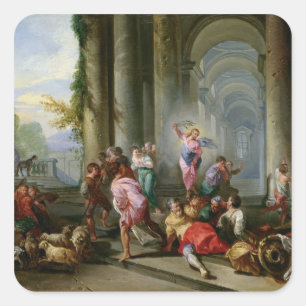 Christ Driving the Merchants from the Temple Square Sticker