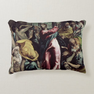 Christ Driving the Traders from the Temple Decorative Cushion