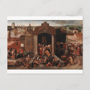 Christ Driving Traders from the Temple by Bruegel Postcard