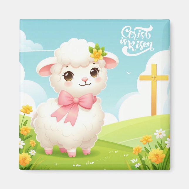 Christ/Easter/lamb/cross Magnet (Front)
