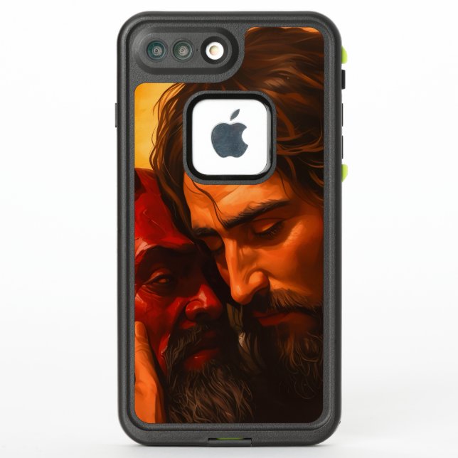 Christ Embracing Lucifer LifeProof iPhone Case (Back)
