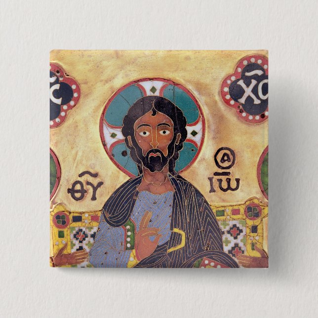 Christ Enthroned 15 Cm Square Badge (Front)