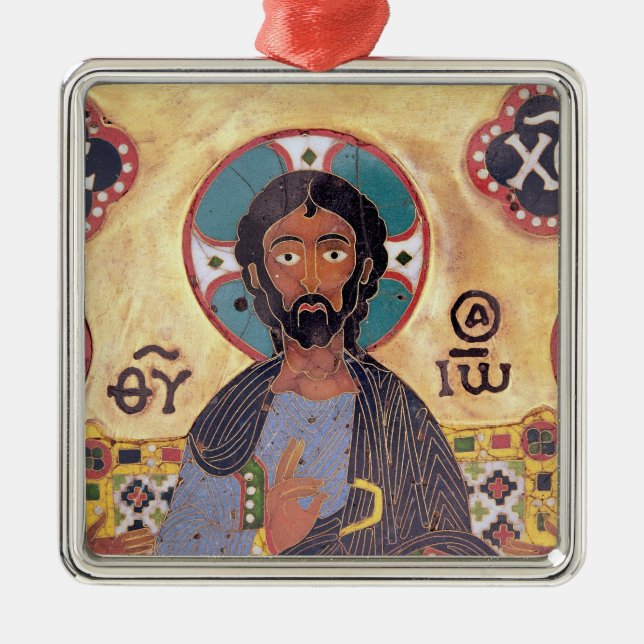 Christ Enthroned Metal Ornament (Front)